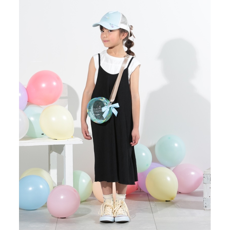 シューラルー /キッズ(SHOO・LA・RUE/Kids)の【110-140cm/2点セット】カット楊柳キャミワンピース＋ノースリーブT キャミワンピース