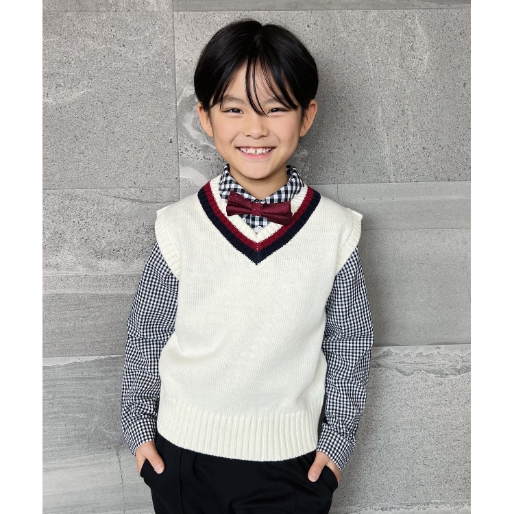 シューラルー /キッズ(SHOO・LA・RUE/Kids)の【110-140cm/プチセレ】配色ラインニットベスト ベスト