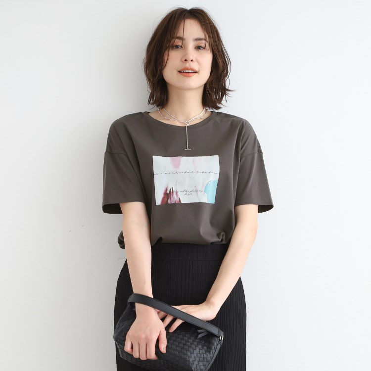 インディヴィ(INDIVI)の【洗える／コットン100％】フォトTシャツ Ｔシャツ