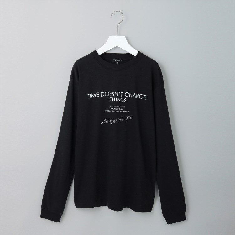 インディヴィ(INDIVI)の【WORLD for the World】ロゴプリント ロングTシャツ カットソー