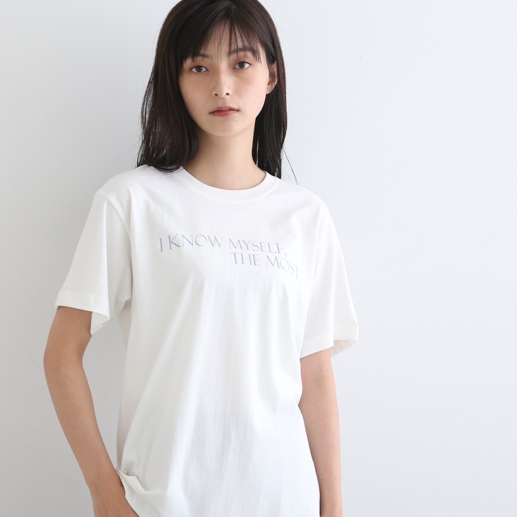 インディヴィ(INDIVI)の【LIFE】オーガニック メッセージロゴTシャツ Ｔシャツ