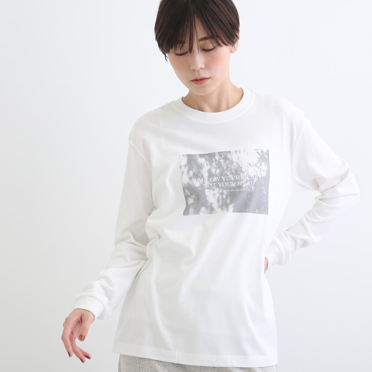 インディヴィ(INDIVI)の【LIFE】メッセージプリント ロングTシャツ カットソー