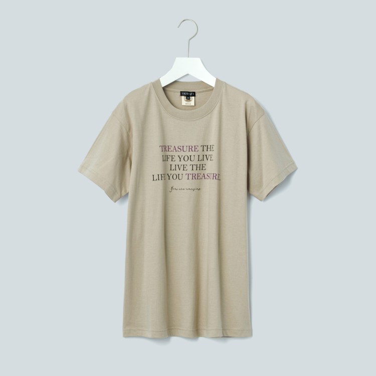 インディヴィ(INDIVI)の【洗える/WORLD for the World】メッセージTシャツ Ｔシャツ