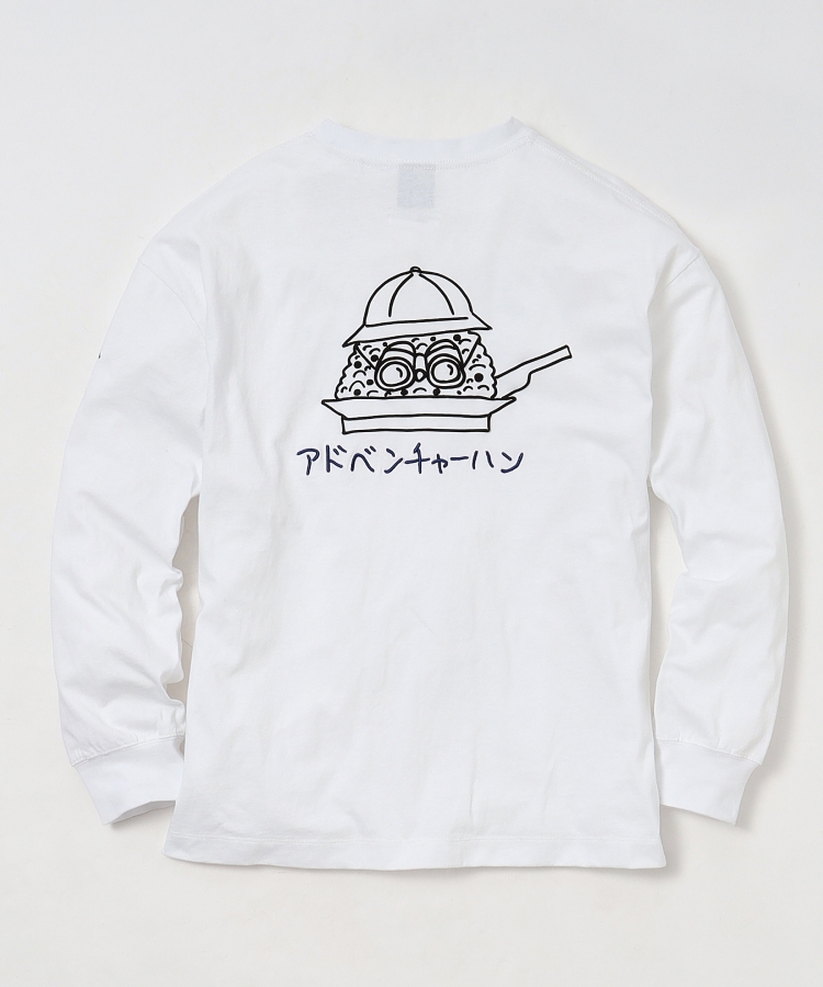 ティーケー タケオ キクチ(tk.TAKEO KIKUCHI)のKen Kagami×tk．TAKEO KIKUCHI アドベンチャー飯ロングリーブTシャツ ホワイト(001)