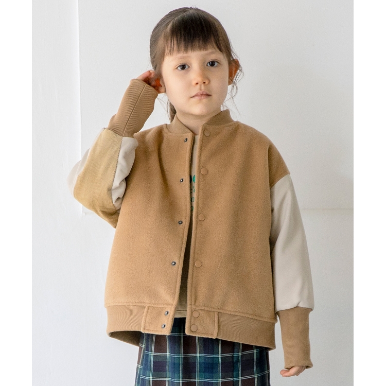 ザ ショップ ティーケー（キッズ）(THE SHOP TK(Kids))の◆【100-140/異素材ドッキング】スタジャン ブルゾン/ジャンバー