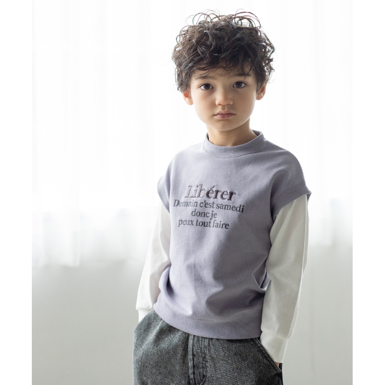 ザ ショップ ティーケー（キッズ）(THE SHOP TK(Kids))の◆【110-140】ベストレイヤード風プルオーバー スウェット・トレーナー