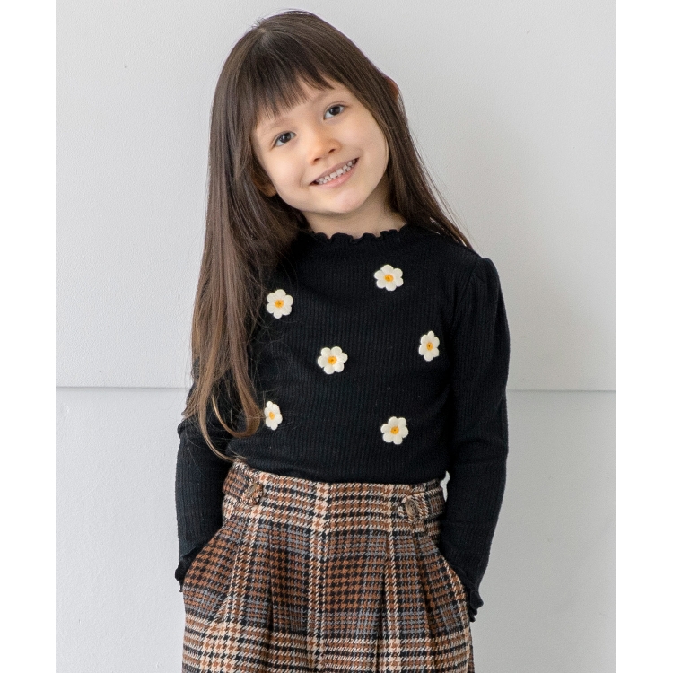 ザ ショップ ティーケー（キッズ）(THE SHOP TK(Kids))の◆【110-140】フリルリブハイネックニット ニット/セーター