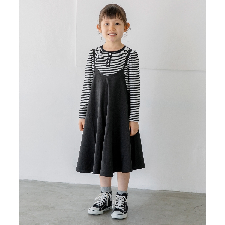 ザ ショップ ティーケー（キッズ）(THE SHOP TK(Kids))の◆【110-150/前後2WAY】トップス&ワンピSET キャミワンピース