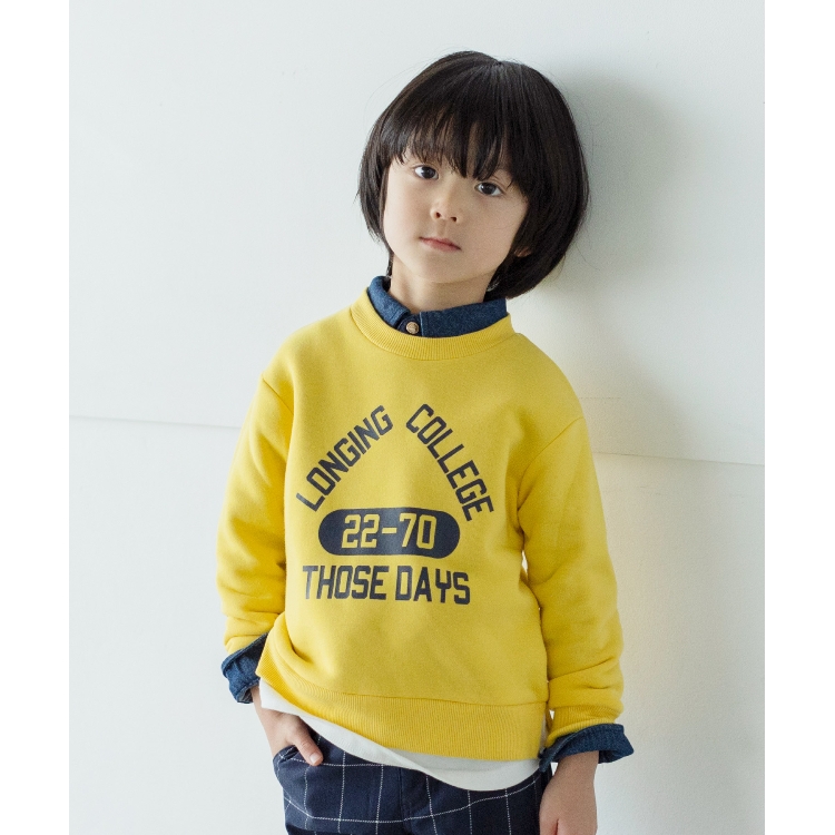 ザ ショップ ティーケー（キッズ）(THE SHOP TK(Kids))の◆【110-140】裏起毛ロゴプリント裾レイヤードトップス スウェット・トレーナー