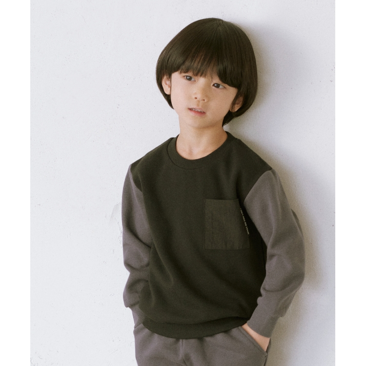 ザ ショップ ティーケー（キッズ）(THE SHOP TK(Kids))の◆【110-140】裏起毛ポケット付き配色トレーナー スウェット・トレーナー