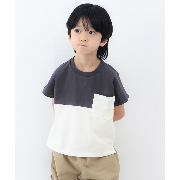 ザ ショップ ティーケー（キッズ）(THE SHOP TK(Kids))の【100ー140／お家で洗える！】配色ドルマンTEE Ｔシャツ