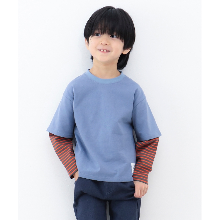 ザ ショップ ティーケー（キッズ）(THE SHOP TK(Kids))の【100-140】袖フェイクレイヤードTシャツ/お家で洗える！ Ｔシャツ