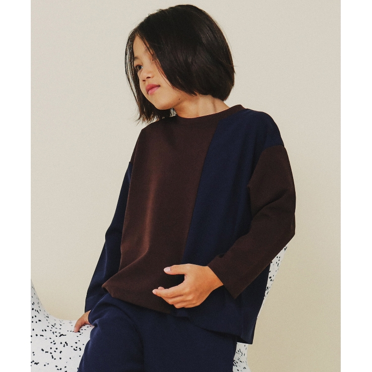 ザ ショップ ティーケー（キッズ）(THE SHOP TK(Kids))の【120－160】カットジョーゼット配色プルオーバー カットソー