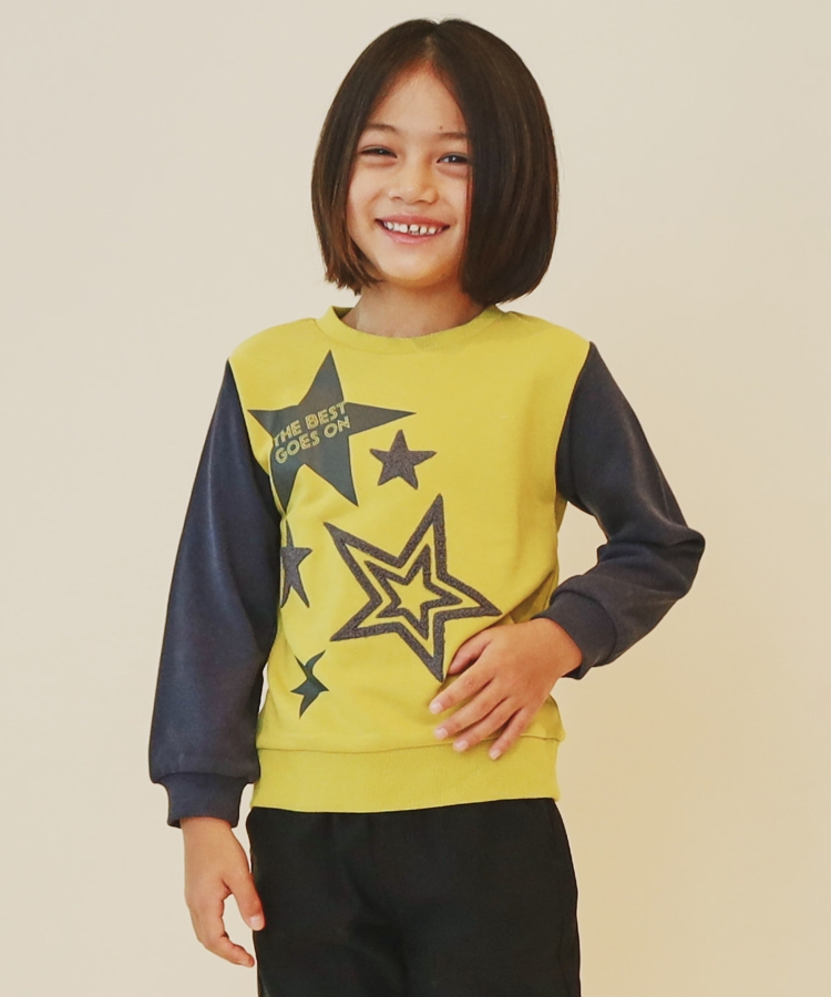 ザ ショップ ティーケー（キッズ）(THE SHOP TK(Kids))の【100-160】星さがら刺繍裏毛プルオーバー/洗濯機OK