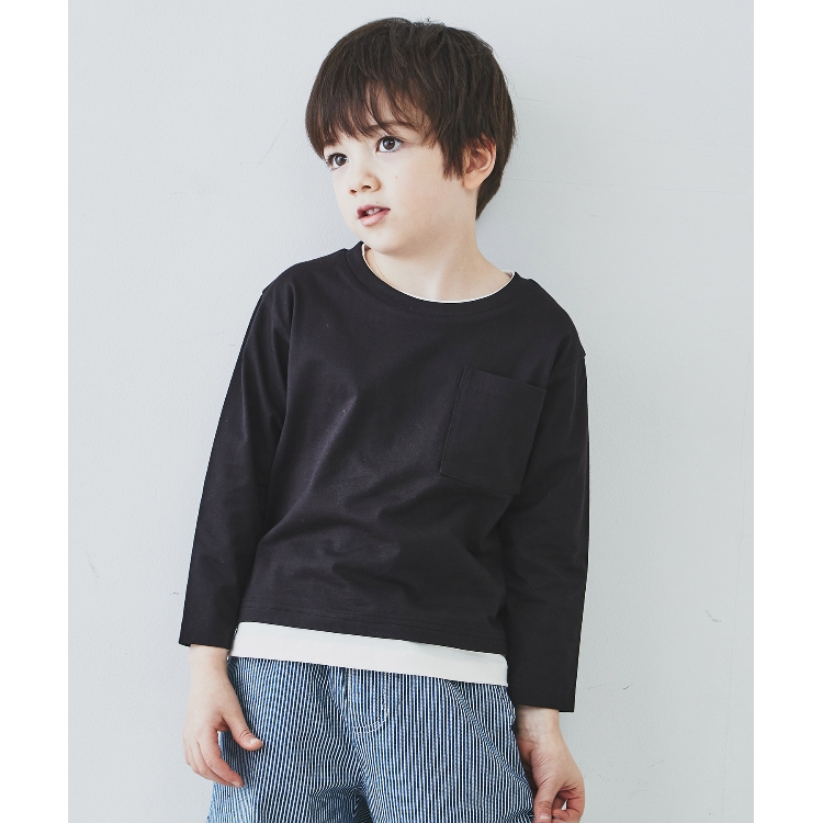 ザ ショップ ティーケー（キッズ）(THE SHOP TK(Kids))の【110-160/洗濯機で洗える】レイヤード風プルオーバー カットソー