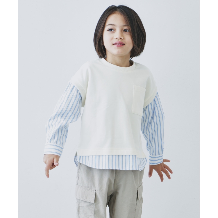 ザ ショップ ティーケー（キッズ）(THE SHOP TK(Kids))の【110-150】シャツレイヤード風プルオーバー カットソー