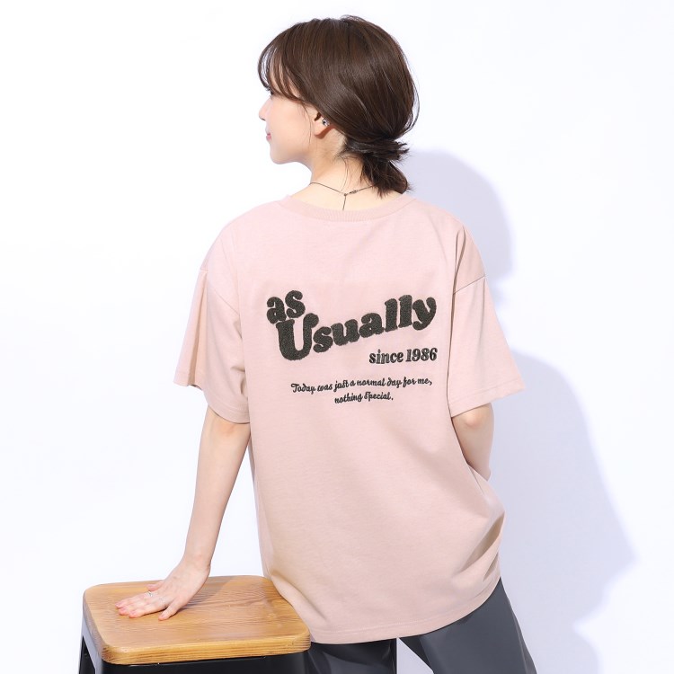 シューラルー(SHOO・LA・RUE/Cutie Blonde)の【洗える】もこもこ刺繍がこなれ見え ロゴ入りBIG Tシャツ Ｔシャツ