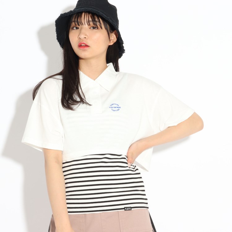 ピンク ラテ(PINK-latte)の◆【セットアイテム/ニコラ掲載商品】ショートポロTシャツ+キャミセット トップス＋インナーセット