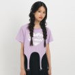 ピンク ラテ(PINK-latte)の【るーつくコラボ/ニコラ9月号掲載】ベルトデザインコンパクトTシャツ パープル(081)