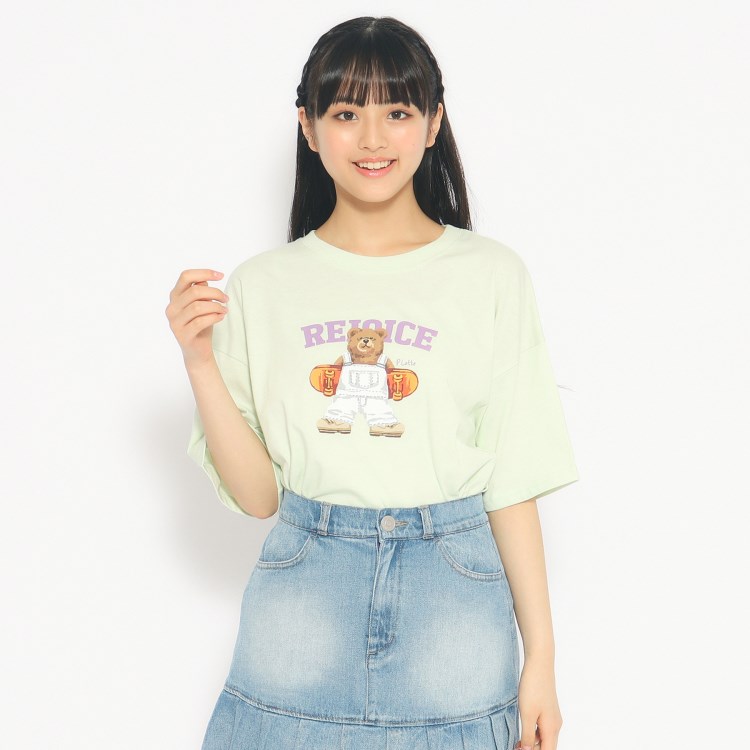 ピンク ラテ(PINK-latte)のスケボークマちゃんプリントTシャツ カットソー