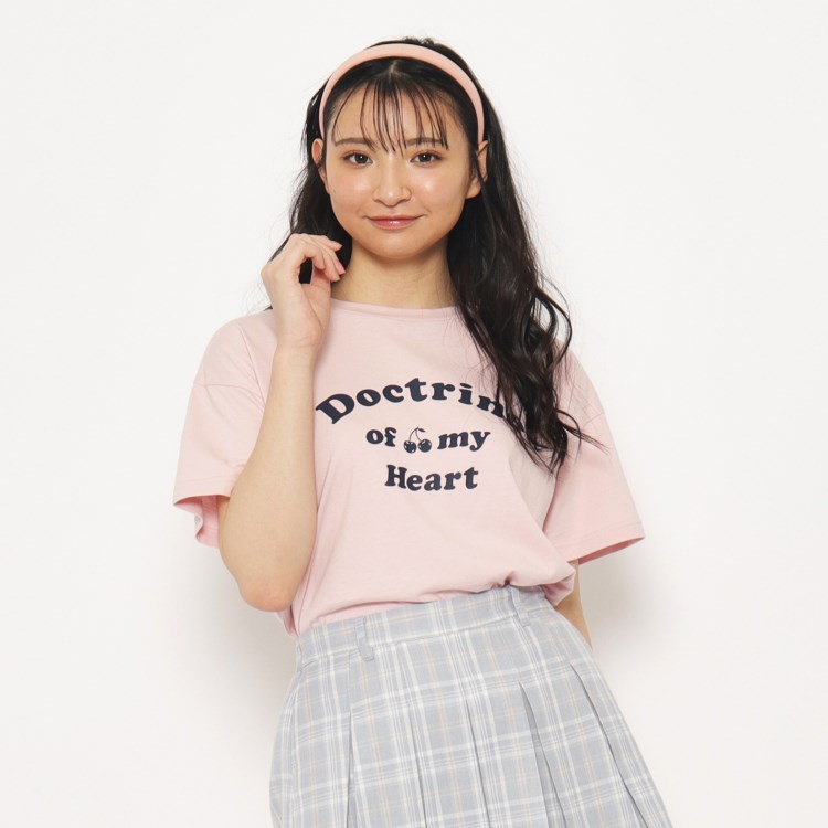 ピンク ラテ(PINK-latte)の【130cmあり】チェリーロゴTシャツ Ｔシャツ