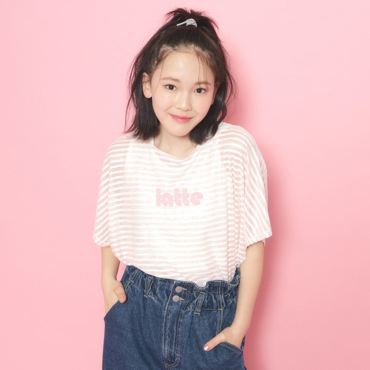 ピンク ラテ(PINK-latte)の【2点SET】シアーボーダーTシャツ＋インナータンクセットアイテム トップス＋インナーセット