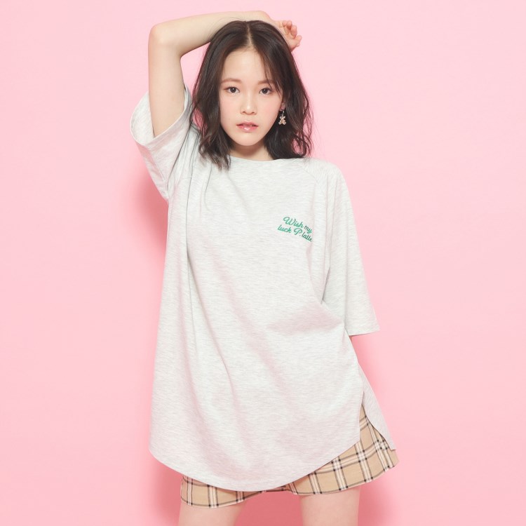 ピンク ラテ(PINK-latte)の【バックポイントあり!】チュニックTシャツ Ｔシャツ