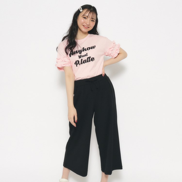 ピンク ラテ(PINK-latte)のフリル袖Tシャツ＋ワイドパンツセット セットアップ