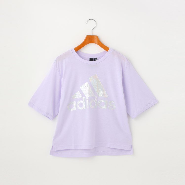 ピンク ラテ(PINK-latte)の【adidas/アディダス】　メタリックロゴＴシャツ Ｔシャツ