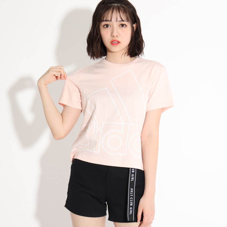 ピンク ラテ(PINK-latte)の【adidas/アディダス】ビッグロゴTシャツ Ｔシャツ