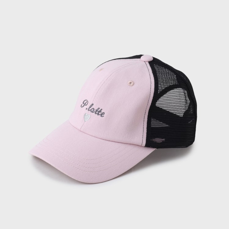 ピンク ラテ(PINK-latte)の【接触冷感】ロゴハートメッシュCAP キャップ