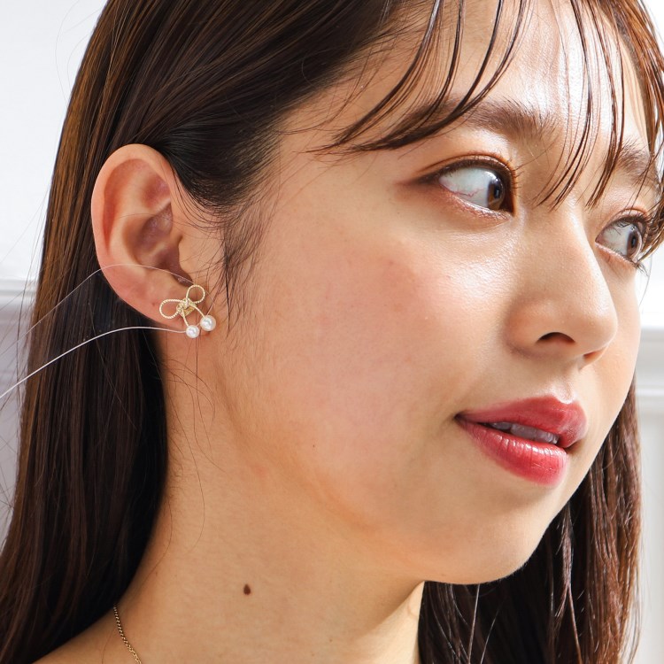 クチュールブローチ(Couture Brooch)のリボンパール調ピアス ピアス