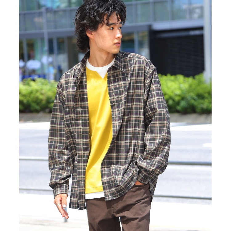 ザ ショップ ティーケー（メンズ）(THE SHOP TK(Men))の◆ワントーンチェックシャツ カジュアルシャツ