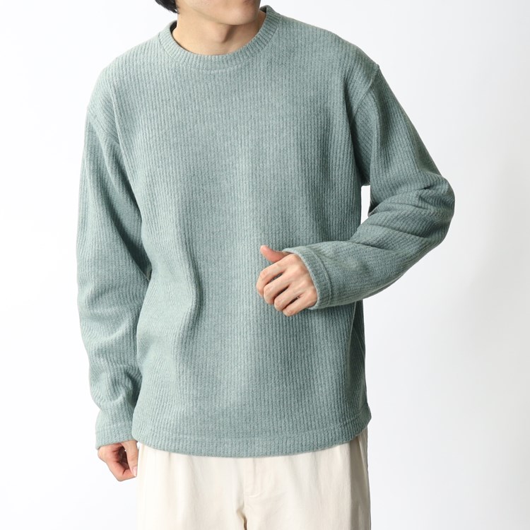 ザ ショップ ティーケー（メンズ）(THE SHOP TK(Men))の◆【ニットの様な手触り×カットソーの様なイージーケア】ニットライク起毛ワッフルトレーナー スウェット・トレーナー