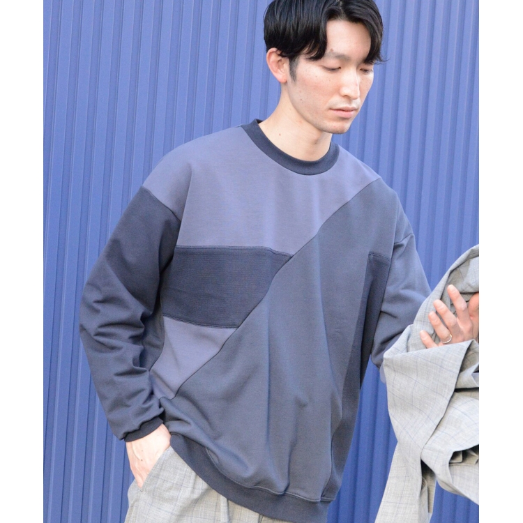 ザ ショップ ティーケー（メンズ）(THE SHOP TK(Men))の◆【パッチワーク風】異素材プルオーバー スウェット・トレーナー