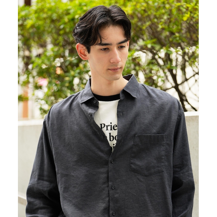 ザ ショップ ティーケー（メンズ）(THE SHOP TK(Men))の◆【心地良い肌触り】ベルギーリネンレギュラーカラーシャツ カジュアルシャツ