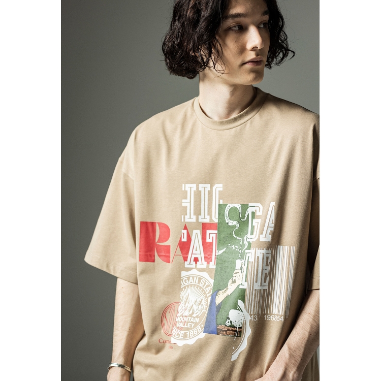 ザ ショップ ティーケー（メンズ）(THE SHOP TK(Men))の◆バーコードプリントTシャツ Ｔシャツ