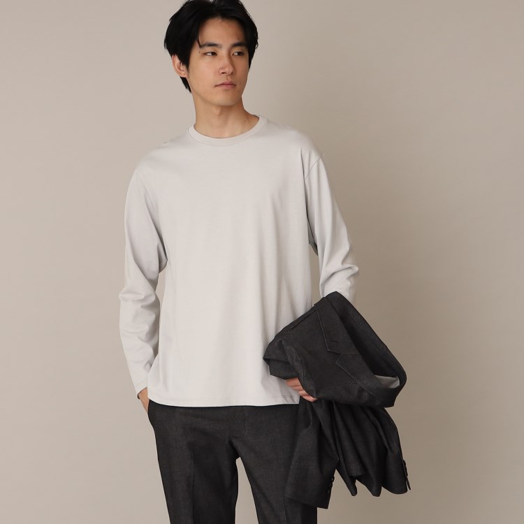 ザ ショップ ティーケー（メンズ）(THE SHOP TK(Men))の【洗濯してもヘタレにくい/ON・OFF対応】プレーティングジャケットロンT カットソー