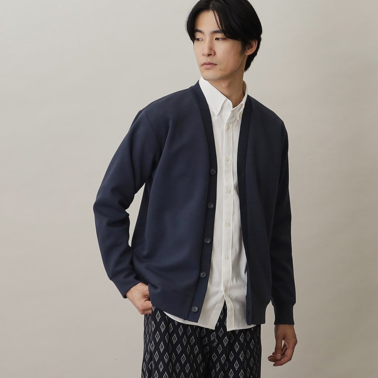 ザ ショップ ティーケー（メンズ）(THE SHOP TK(Men))の【ハリコシのあるキレイめ素材/ストレッチ/洗える】シルキーダンボールカーディガン カーディガン/ボレロ