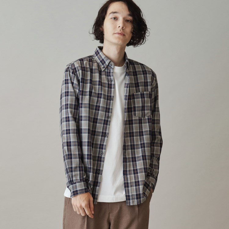 ザ ショップ ティーケー（メンズ）(THE SHOP TK(Men))の【シワになりにくい】【チェック/無地】マウントネルシャツ カジュアルシャツ