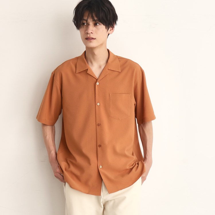 ザ ショップ ティーケー（メンズ）(THE SHOP TK(Men))の楊柳オープンカラー半袖シャツ カジュアルシャツ