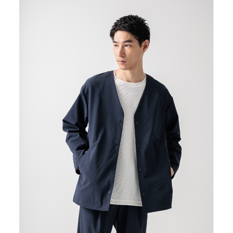 ザ ショップ ティーケー（メンズ）(THE SHOP TK(Men))の【360°ストレッチ／セットアップ可】リッチポリノーカラージャケット カーディガン/ボレロ