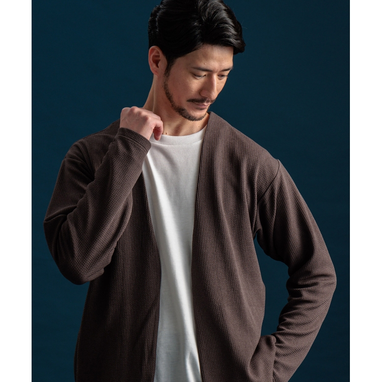 ザ ショップ ティーケー（メンズ）(THE SHOP TK(Men))の【カーディガン＋ロンTセットアイテム】杢ふくれアンサンブルカーディガン カーディガン/ボレロ