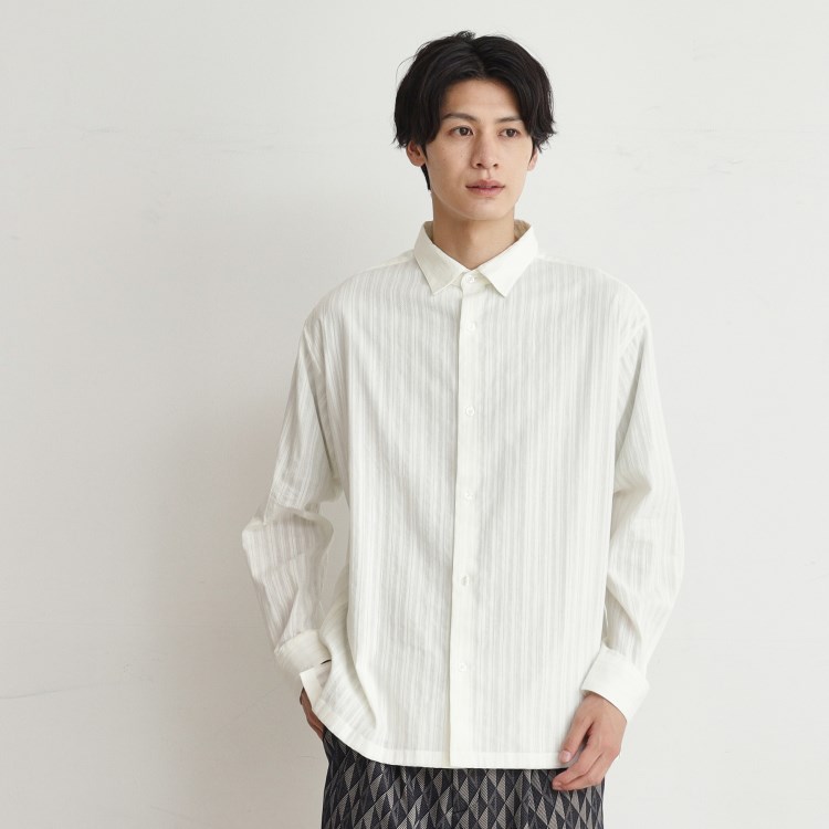 ザ ショップ ティーケー（メンズ）(THE SHOP TK(Men))のコットンレース長袖シャツ カジュアルシャツ