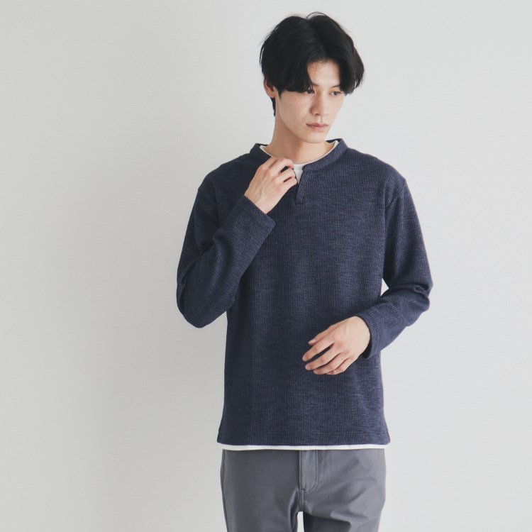 ザ ショップ ティーケー（メンズ）(THE SHOP TK(Men))のスラブワッフルフェイクレイヤード長袖Tシャツ カットソー