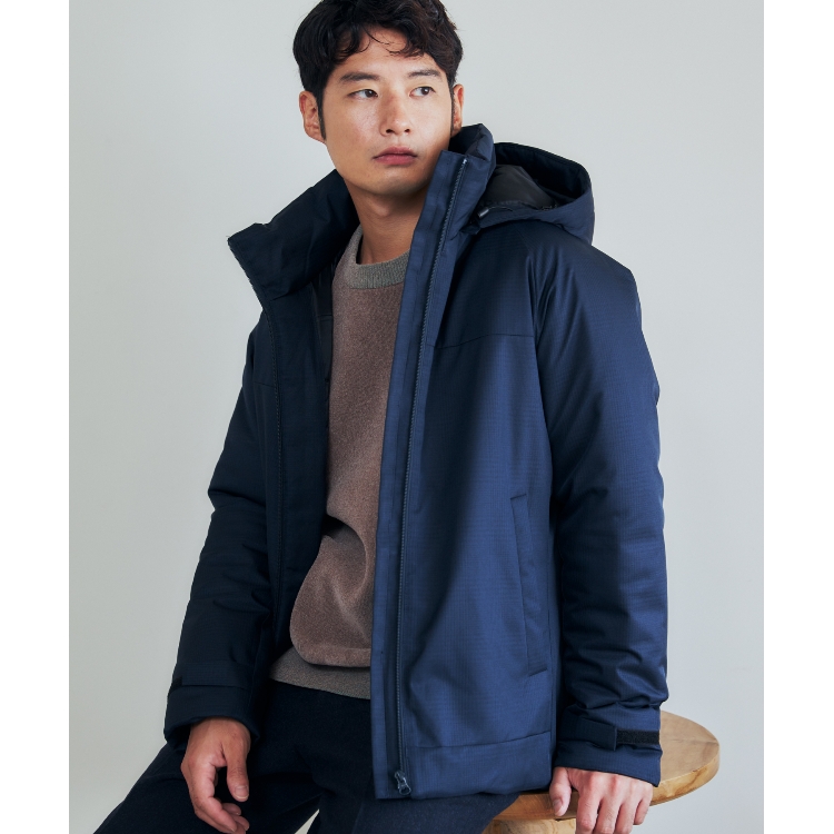 ザ ショップ ティーケー（メンズ）(THE SHOP TK(Men))のSORONA中綿フードブルゾン 蓄熱／保温／洗える／防風／撥水／ビジネス対応可 中綿コート