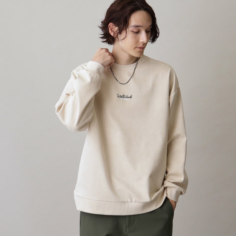 ザ ショップ ティーケー（メンズ）(THE SHOP TK(Men))の【ネックレスセットアイテム】フェイクスウェードロゴプルオーバー カットソー