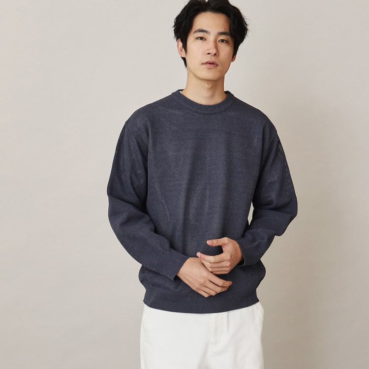 ザ ショップ ティーケー（メンズ）(THE SHOP TK(Men))のデニムライクポリニットプルオーバー ニット/セーター