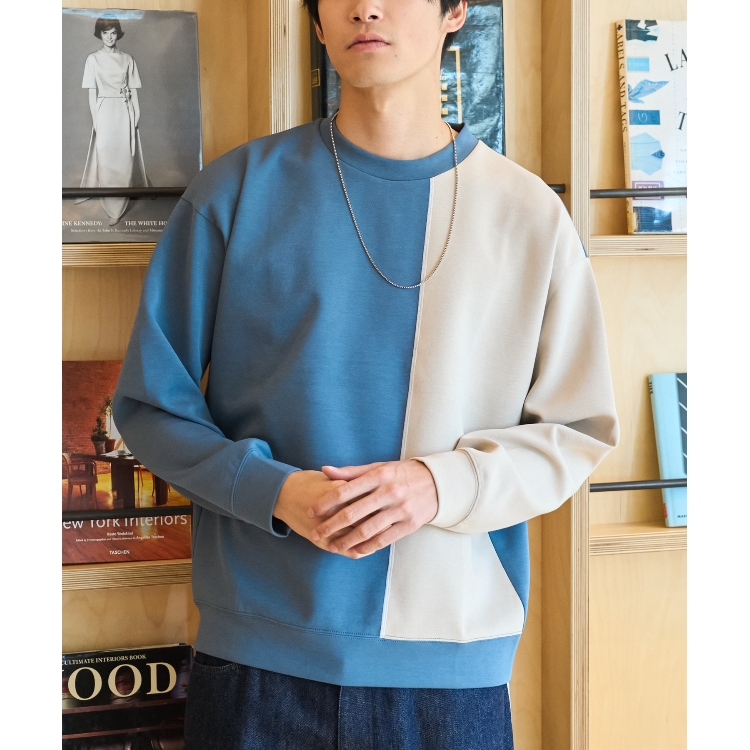 ザ ショップ ティーケー（メンズ）(THE SHOP TK(Men))の【ハリコシのあるキレイめ素材/ストレッチ】ダンボールパネルプルオーバー カットソー