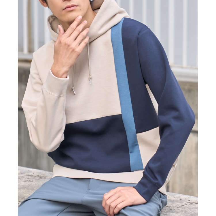 ザ ショップ ティーケー（メンズ）(THE SHOP TK(Men))の【ハリコシのあるキレイめ素材/ストレッチ】新・ダンボールブロッキングパーカー パーカー